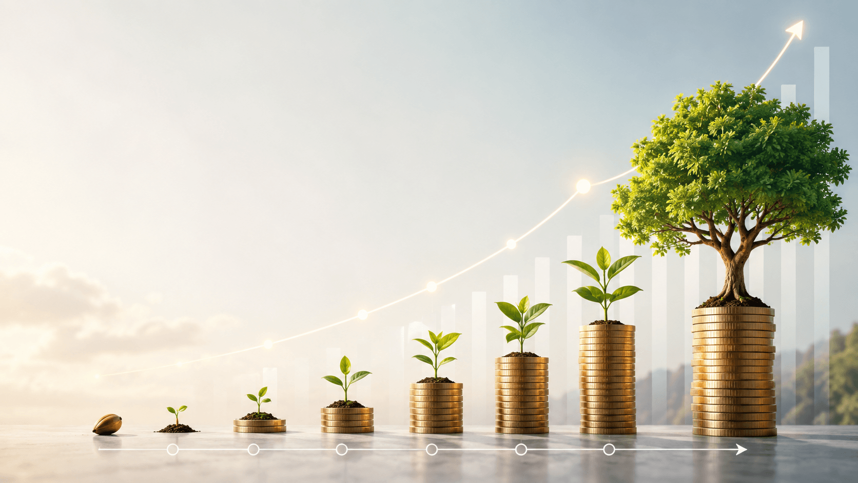 Visual representation of compounding growth